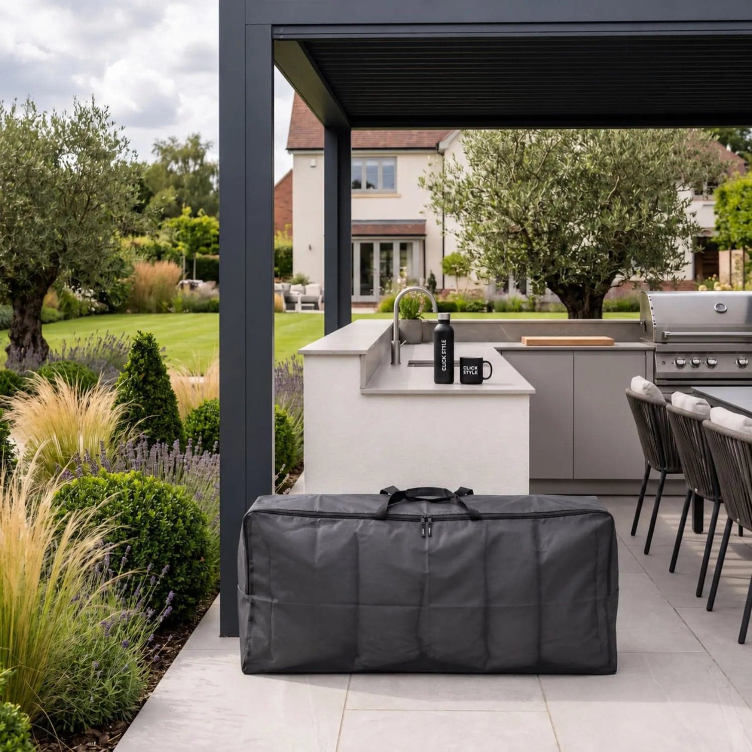 Platinum AeroCover Breathable Garden Cushion Storage Bag with Handles for Outdoor Cushions 125x32x50cm