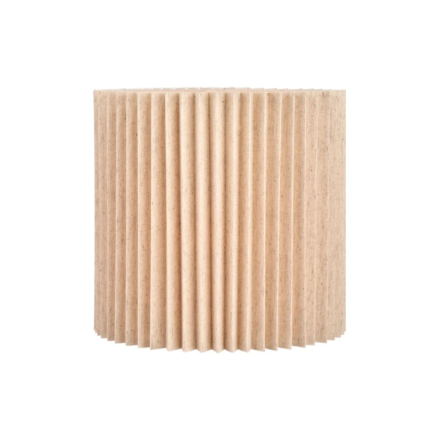 Natural Beige Pleated Linen Drum Lampshade with Tall Cylinder Shape – Textured Neutral Light Shade for Ceiling Table & Floor Lamps 40cm/16in
