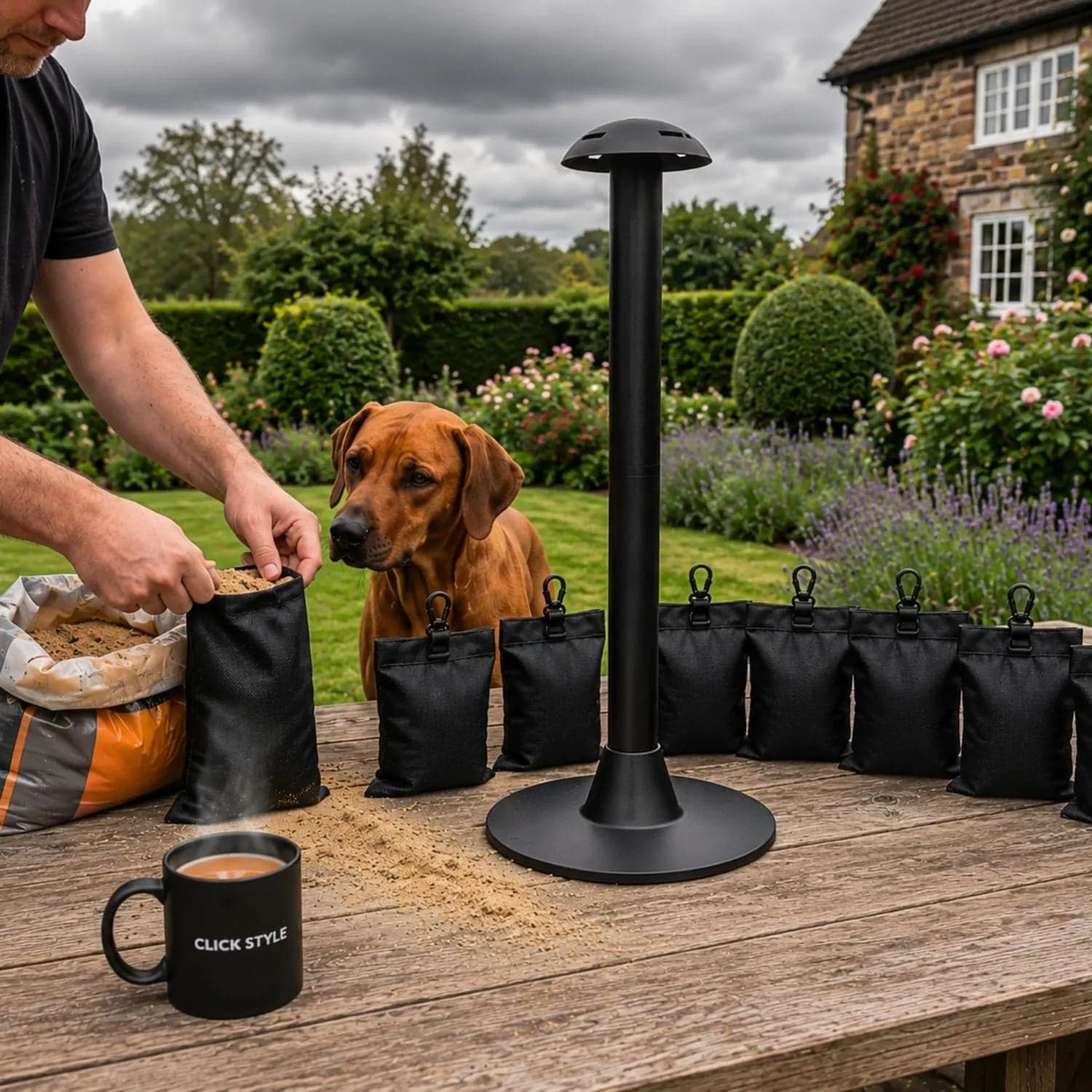Platinum AeroCover Garden Furniture Cover Support Pole Set with 8 Fillable Sandbags